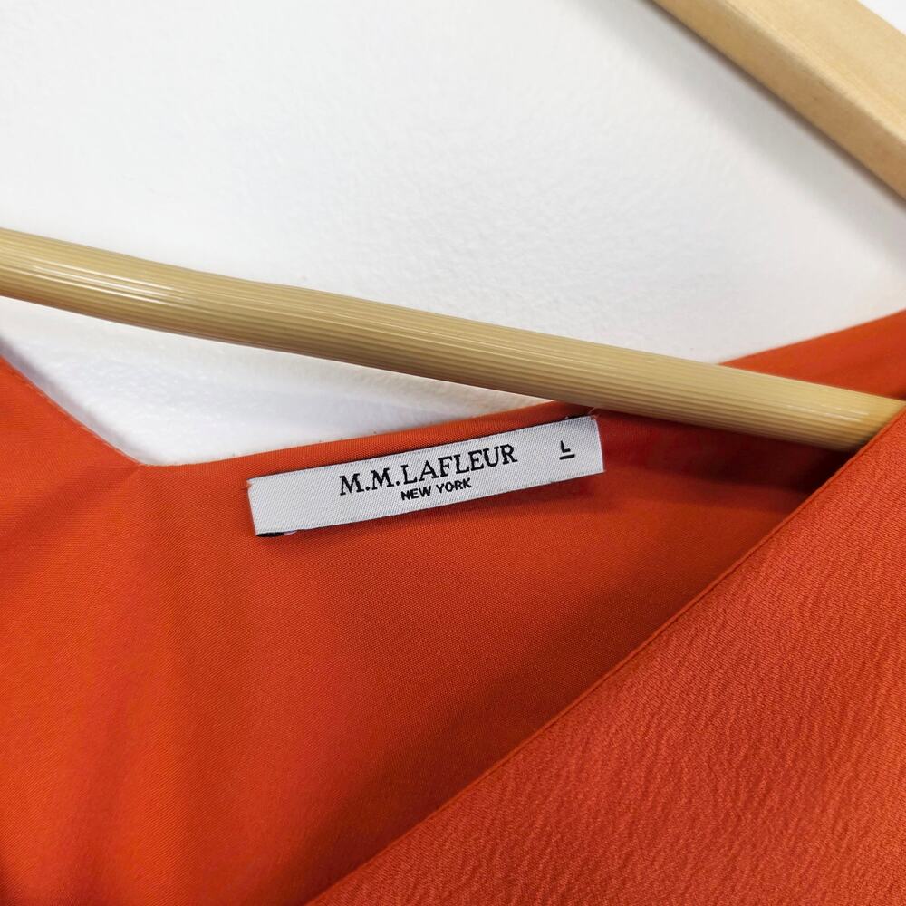 M.M. Lafleur The Joan Top Orange Short Sleeve Blouse Size Large Workwear Career - Picture 6 of 8